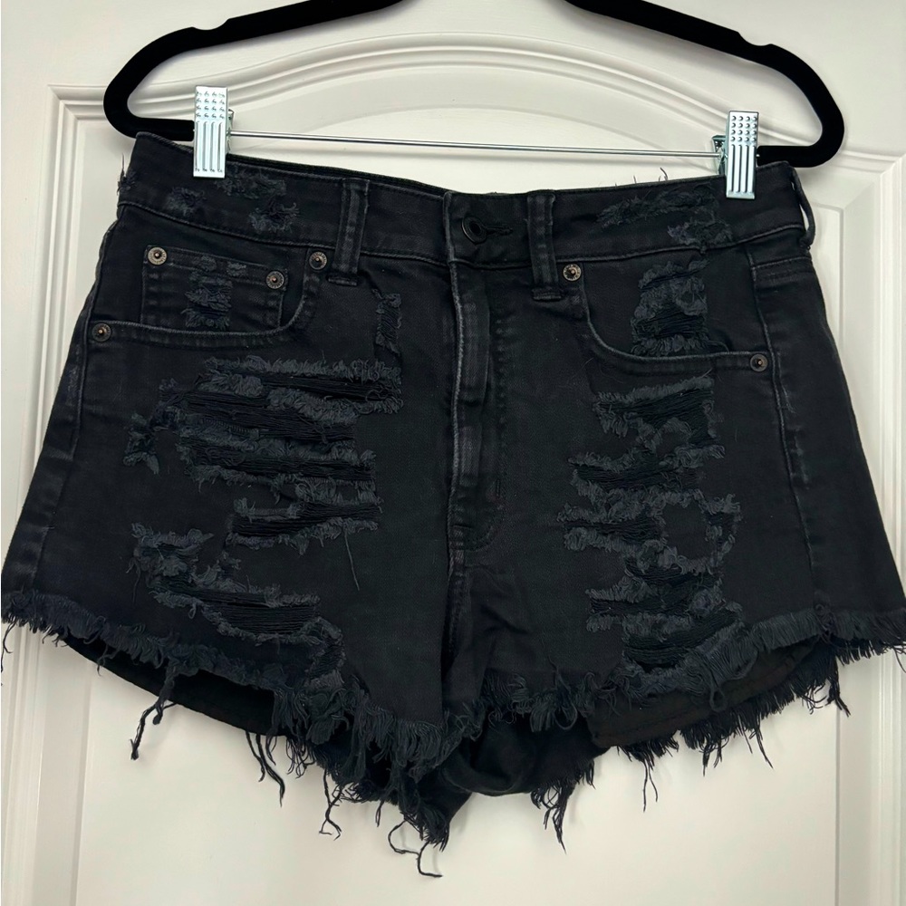 AEO Vintage Hi-Rise Festival Black Shorts